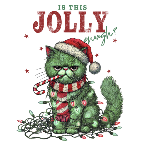Feeërieke | Textieltransfer DTF Set "Jolly Enough? Grinch Cat Christmas" - BIG