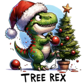 Textieltransfer DTF Set "Rockin' Around the Tree Rex" - BIG