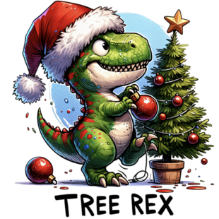 Textieltransfer DTF Set "Rockin' Around the Tree Rex" - BIG