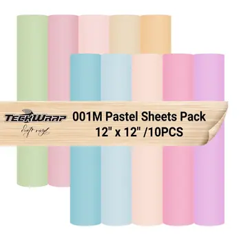 TeckwrapCraft | 001M Pastel Color Sheets Pack (10 PCS)