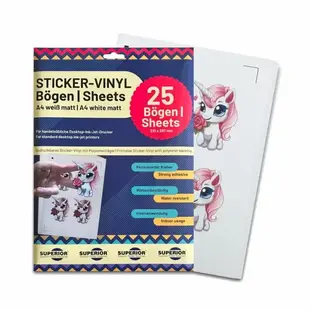 Superior inkjet vinyl white mat A4 (25 sheets)