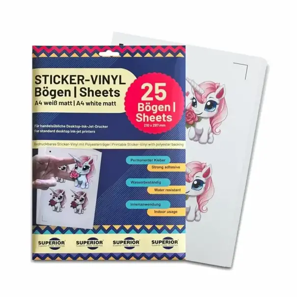 Superior | Superior inkjet vinyl white mat A4 (25 sheets)