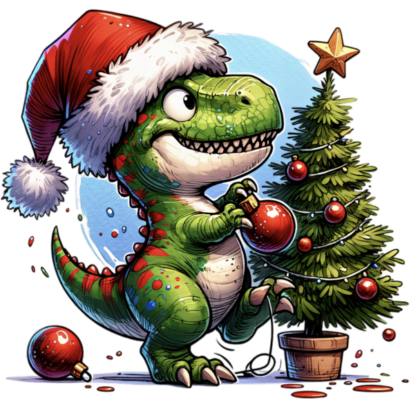 Feeërieke | Textieltransfer DTF Set "Rockin' Around the Tree Rex" - SMALL