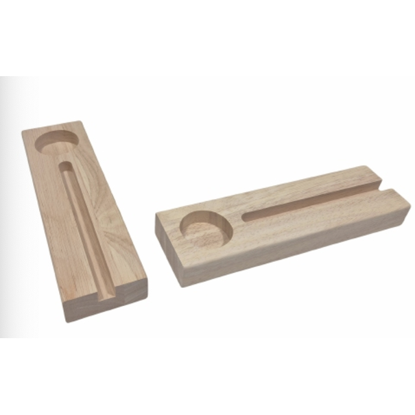 Tegelhouder met waxinelichthouder rubberwood