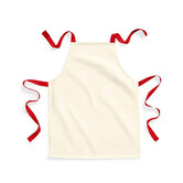 Fairtrade Cotton Junior Craft Apron - Natural / Classic Red