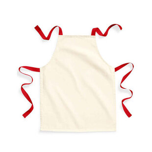 Fairtrade Cotton Junior Craft Apron - Natural / Classic Red