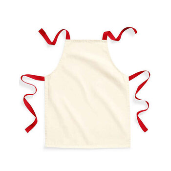 Westford Mill | Fairtrade Cotton Junior Craft Apron - Natural / Classic Red