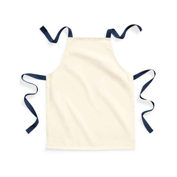 Westford Mill | Fairtrade Cotton Junior Craft Apron - Natural / French Navy