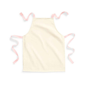 Westford Mill | Fairtrade Cotton Junior Craft Apron - Natural / Pastel Pink
