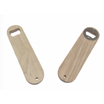 Flessenopener recht rubberhout PLAT