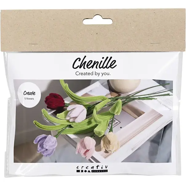 Creativ Company | Mini Hobbyset Bloemen van Chenilledraad - Tulpen