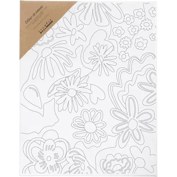 Creativ Company | Schildercanvas met print - Bloemen