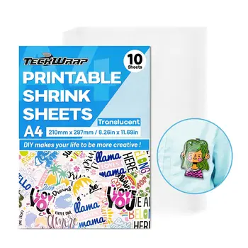 TeckwrapCraft | Inkjet Printable Shrink Sheets - Transparant  (10 vellen)