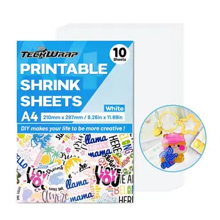 Inkjet Printable Shrink Sheets - Wit  (10 vellen)