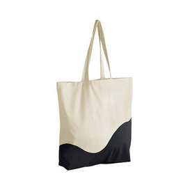Organic Cotton Wave Maxi Bag - Natural / Black