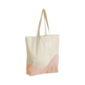 Organic Cotton Wave Maxi Bag - Nature / Peach