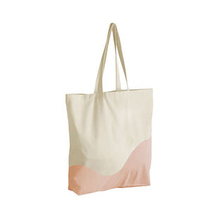 Organic Cotton Wave Maxi Bag - Nature / Peach