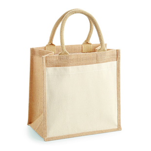 Midi Bag Cotton Pocket Jute