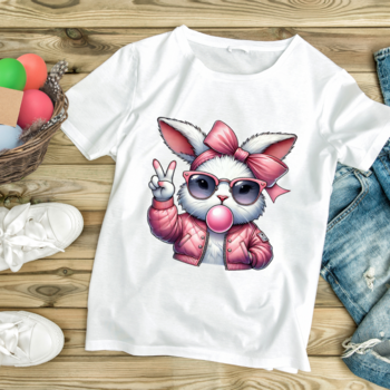 Feeërieke | Textieltransfer DTF "Pink Rebel Rabbit"