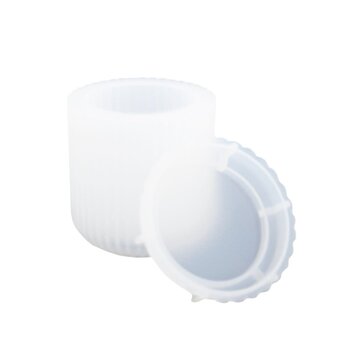 Jesmonite | Siliconen mal - Geribbelde pot hoog met deksel