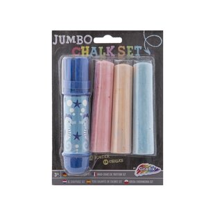 Jumbo Krijthouder Blauw + 3 Krijtjes