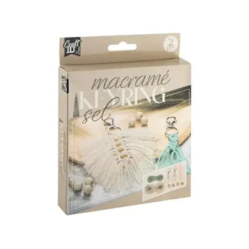 Craft1D | Macrame KeyRing-  Set van 2 met kralen
