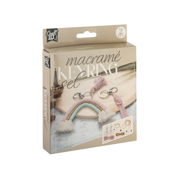 Craft1D | Macramé KeyRing - Set van 2 Rainbow