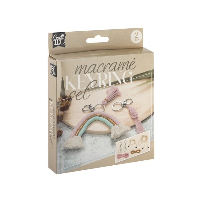Macramé KeyRing - Set van 2 Rainbow