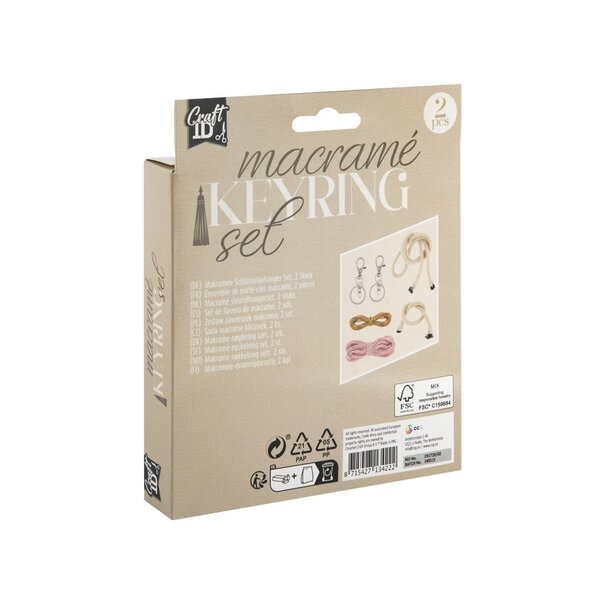 Craft1D | Macramé KeyRing - Set van 2 Rainbow