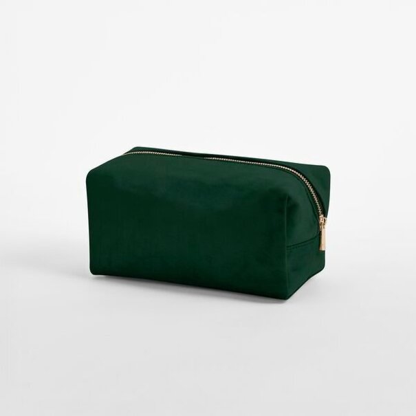 Bagbase | Velvet Toiletry Case - Dark Emerald