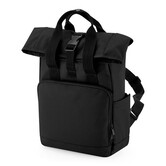 Recycled Mini Twin Handle Roll-Top Backpack - Black
