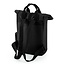 Recycled Mini Twin Handle Roll-Top Backpack - Black
