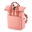 Recycled Mini Twin Handle Roll-Top Backpack - Blush