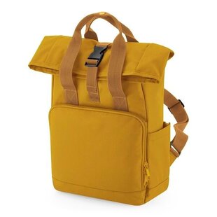 Recycled Mini Twin Handle Roll-Top Backpack - Mustard
