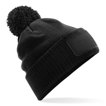 Beechfield | Snowstar Patch Beanie - Black/Graphite Grey