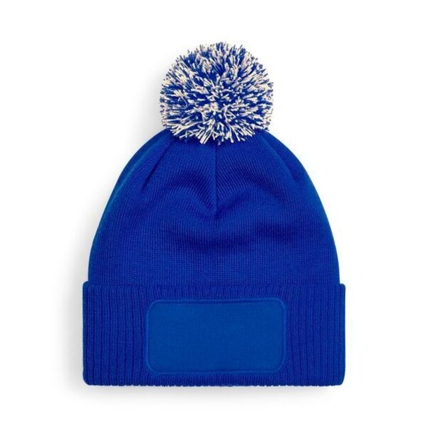 Beechfield | Snowstar Patch Beanie - Bright Royal/ Off white