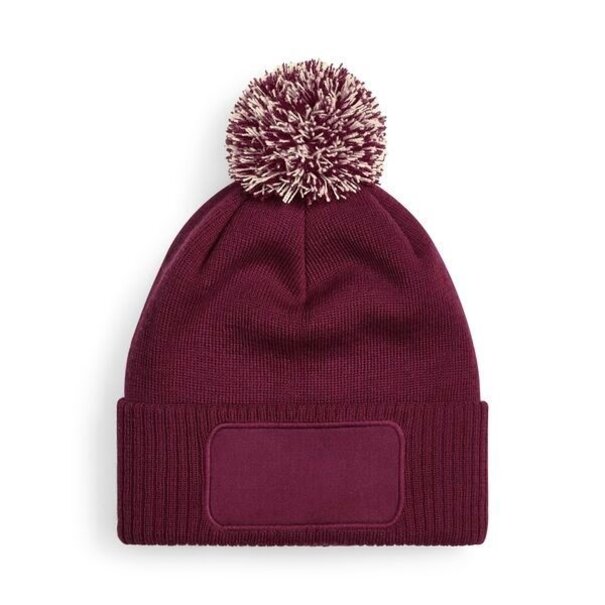 Beechfield | Snowstar Patch Beanie - Burgundy / Off white