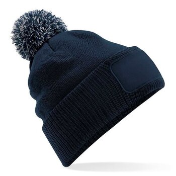 Beechfield | Snowstar Patch Beanie - French Navy / Light Grey