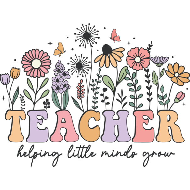 Feeërieke | Textieltransfer DTF "Teacher helping little minds grow"