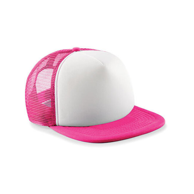 Junior Vintage Trucker Cap - Fuchsia & White