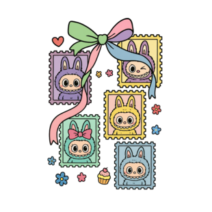 Textieltransfer DTF "Labubu Loveframes"