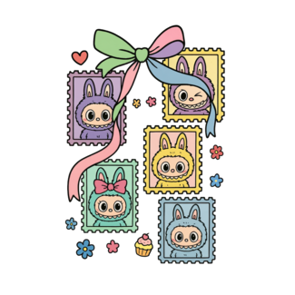 Textieltransfer DTF "Labubu Loveframes"