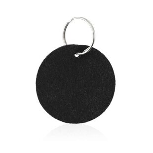 Ronde vilten sleutelhanger - Zwart