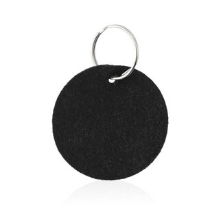 Ronde vilten sleutelhanger - Zwart