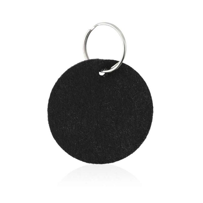 Ronde vilten sleutelhanger - Zwart