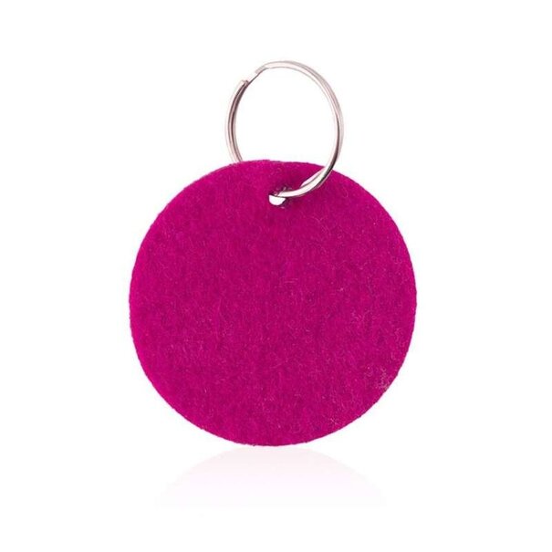 Ronde vilten sleutelhanger - Fuchsia