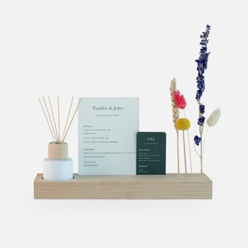 Memoryhouder voor droogbloemen hout