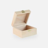 Houten bewaarkistje vierkant