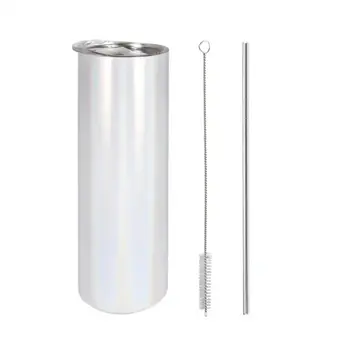 Subli-Print | Sublimatie Thermo-Tumbler Maxi with Straw WHITE RAINBOW