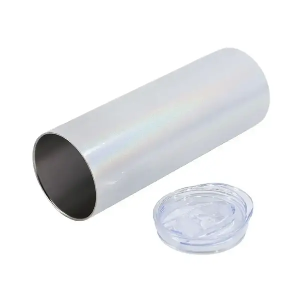 Subli-Print | Sublimatie Thermo-Tumbler Maxi with Straw WHITE RAINBOW